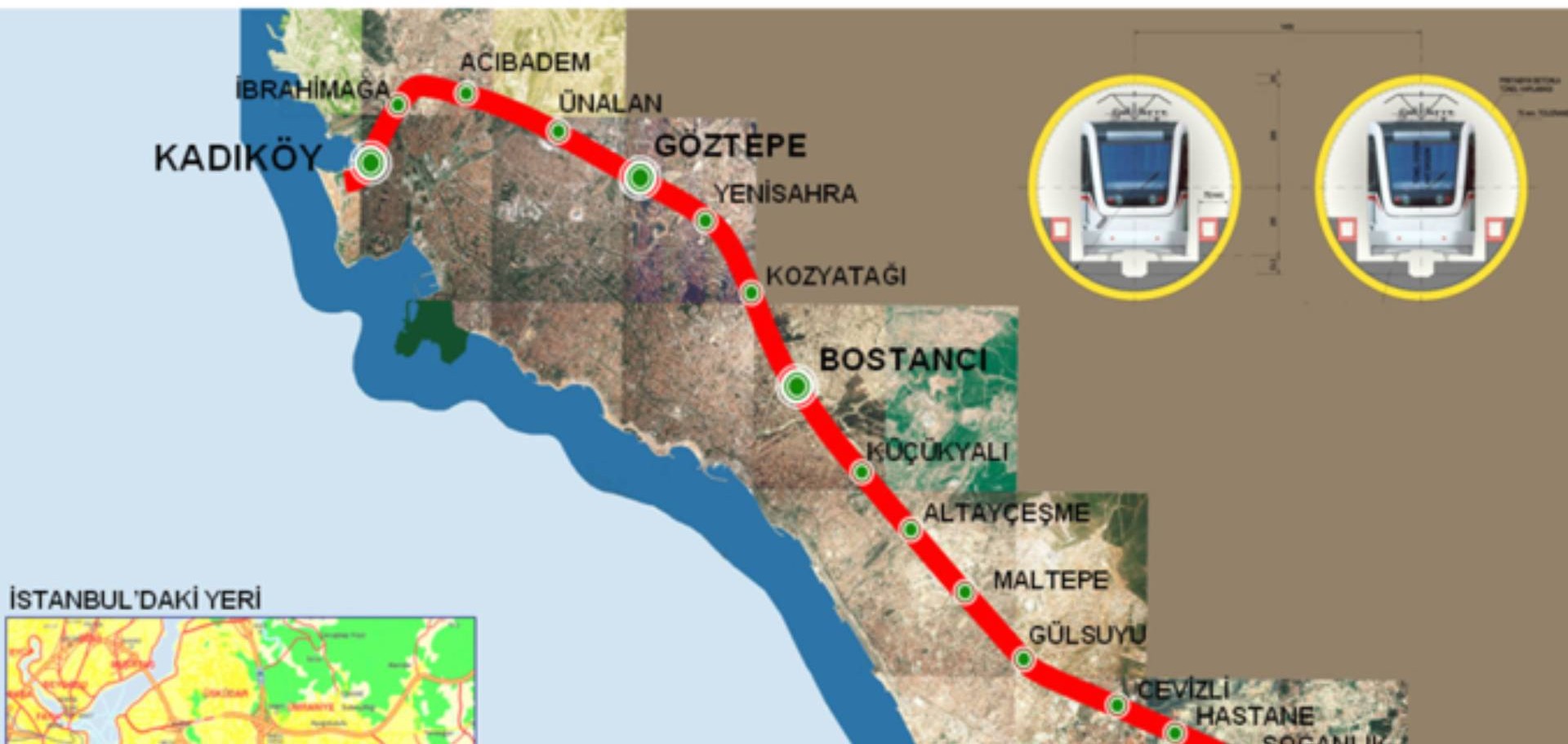 Kadıköy-Kartal M4 Metro Line Route Map